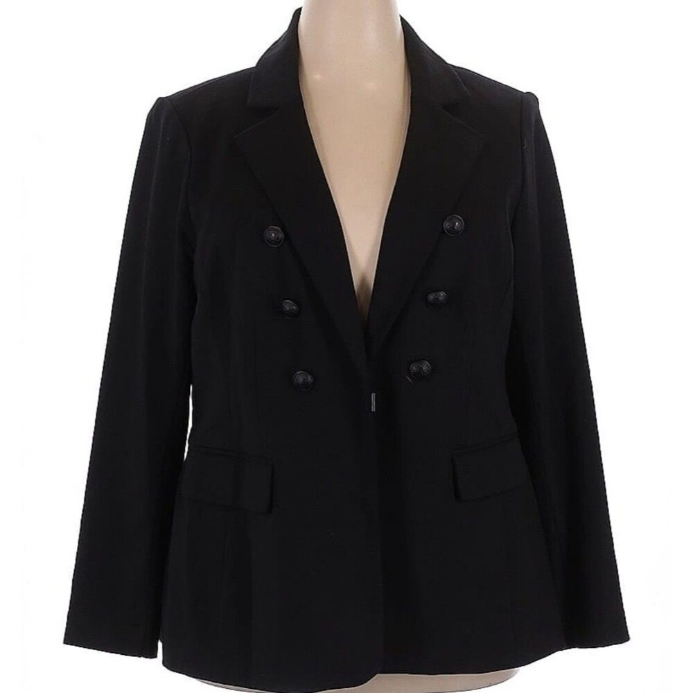Lane Bryant The Bryant Blazer in Black Ponte Knit NEW Military Buttons Size 20 - Picture 3 of 13